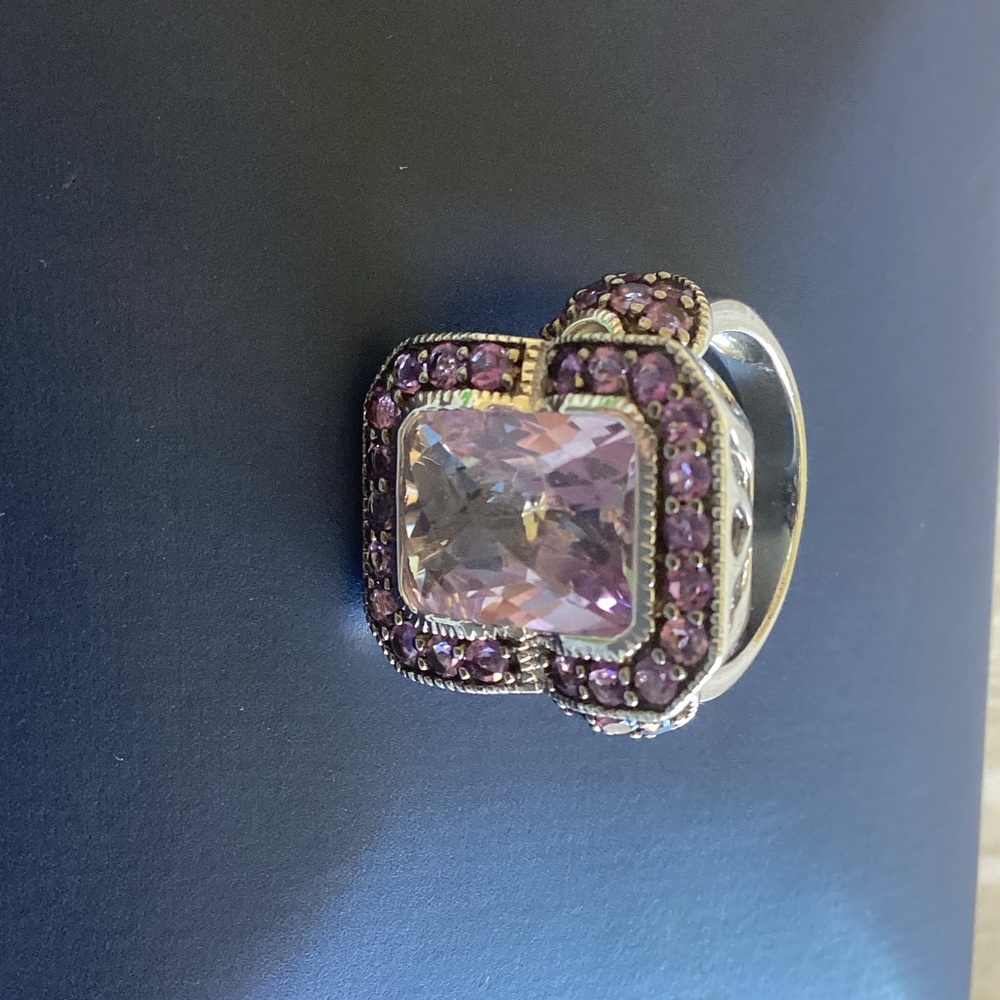Sima K Silver Ring with Lavender and Violet Gems sterling silver